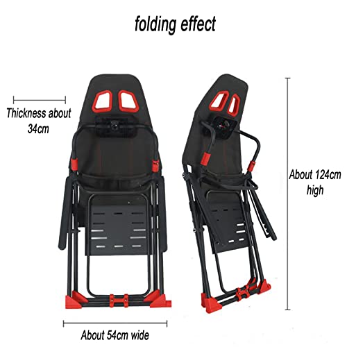 Simulatore di Volante da Corsa con Supporto per Volante Regolabile, Sedile e Schienale ergonomici Pieghevoli, Compatibile con Xbox One, PC