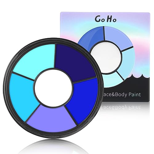 Go Ho 6 Colors Blue Face Body Paint,Cream Washable Formula Face Painting for...