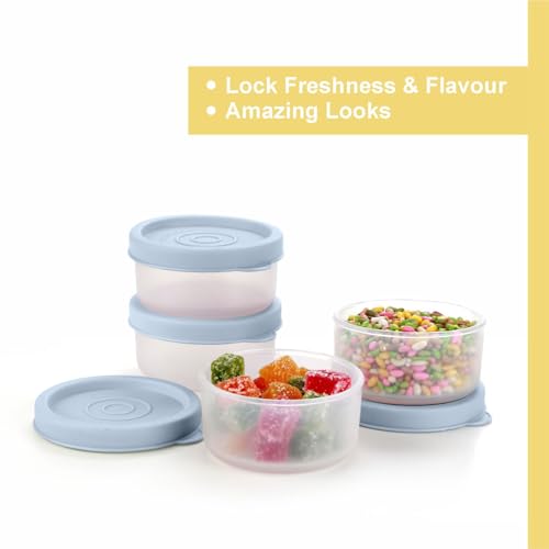 Image of Signoraware Nano BPA Free Plastic Container Set (40mlx4 | Set of 4 | EBlue)
