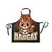 Sawhonn Dibujos Animados Gracioso Gato Malo Delantal de Cocina con 2 Bolsillos Delantales Cuello Ajustable Cocinero Camarero Delantal Chefs para Cocinar Hornea Barbacoa