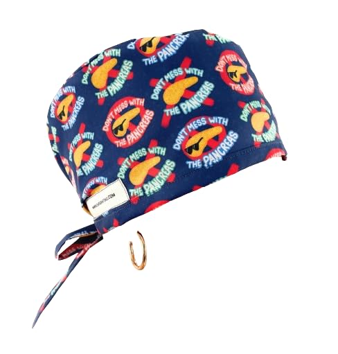 Unisex Scrub Cap – Don’t Mess with The Pancreas - Dr. Hats, Nurses Hats. Blue
