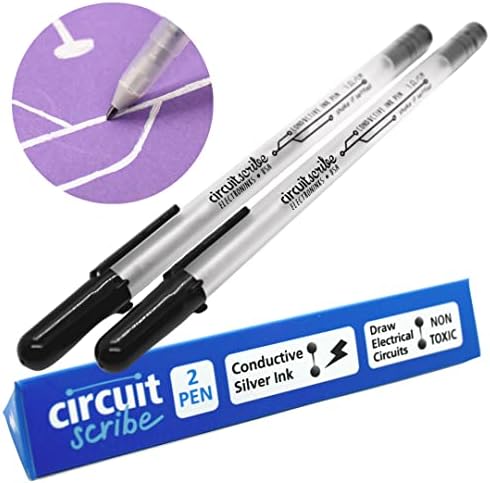 Circuit Scribe Conductive Silver Ink Pen 2-Pack for Circuit Projects