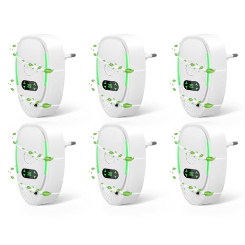 Purificatore d'Aria, Plug in Negative Ion Air Purifier, 6PCS Purificatore Aria Odori Animali, Depuratore Aria per Ufficio, Camera, Bagno, Rimozione Fumo, Odori di Animali E Odori