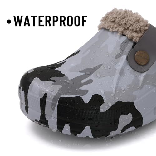 Image of Beslip Fur Lined Clogs for Women & Men Fuzzy Slippers with Memory Foam