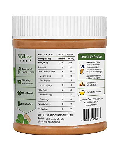 Image of Pintola Organic Peanut Butter (Crunchy) (1kg) + Pintola All Natural Peanut Butter (Extra Crunchy) (Unsweetened) (350g)