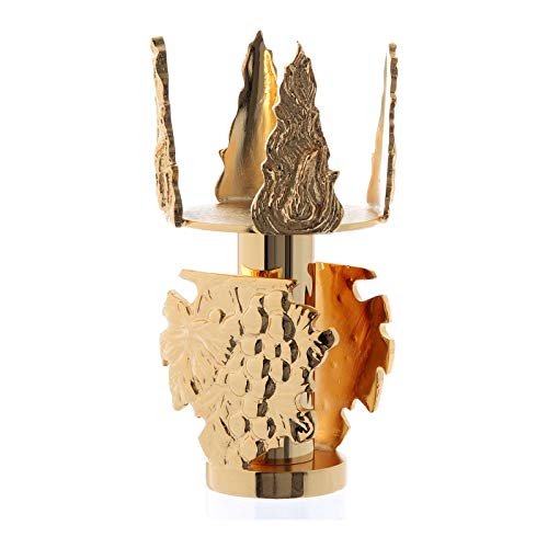 Lamp for The Blessed Sacrament in Golden cast Brass with Grapes 17cm