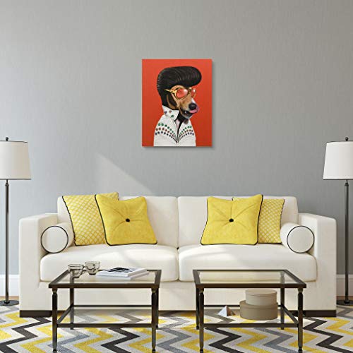 Empire Art Direct Pets Rock Elvis Presley Graphic Wrapped Dog Canvas Wall Art, 20" X 16" X 2", Ready To Hang, Vegas #TOP4