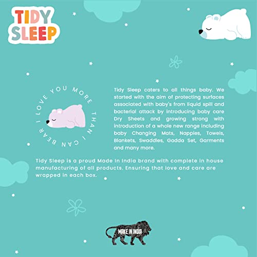 Image of TIDY SLEEP Baby Bed, Mosquito Net & Neck Pillow, Baby Gadda Set for New Born, 0M+, Printed Baby Gadda, Baby Sleeping Bed of 90cm x 65cm x 10cm, Fruits