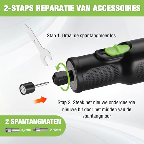 WORKPRO 7,2 V Draadloze Rotatietool Set, Multifunctioneel gereedschap met 117 accessoires - Afbeelding 6