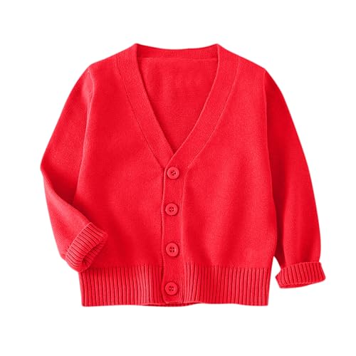 Girls Cardigan Sweaters V-Neck Long Sleeve Button Lightweight Knitted Cotton Fall Sweater Tops 2-10 Years