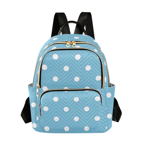 Mochila para negocios pequeña de 12.5 pulgadas convertible con lunares azules