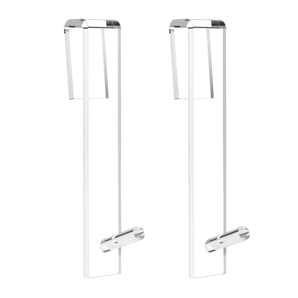 Hgniang Punch Transparent Acrylic Over Glass Shower Door Hook, No Drill Towel Bathrobe Hanger Rack for Bathroom