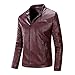Produktbild Shawujing 2019 Außenhandel Herbst Und Winter Explosion Modelle Neue Herren Revers Motorrad Leder Boutique Boutique Herren Lederjacke Jacke Flut, Weinrot, M