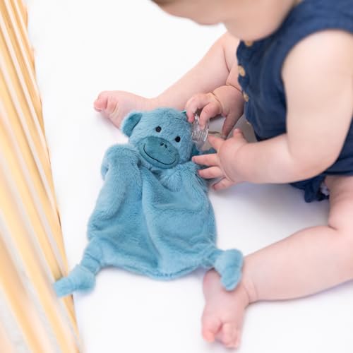 Image of Bella Tunno Bubbi Buddy - Soft, Plush Lovey Pacifier Holder for Baby Pacifiers to Soothe, Comfort, and Bring Baby Teething Relief, Colorful Animal-Themed Baby Lovey (Monkey)
