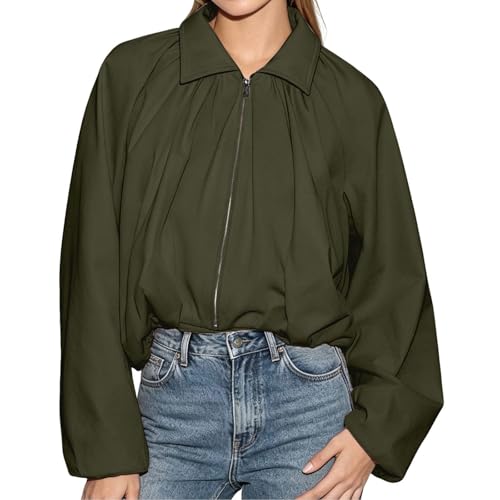 Veste femme mi saison à manches bouffantes style chemise pour le bureau