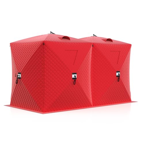Garvee Insulated Pop-Up Ice Fishing Tent, 6-8 Person...