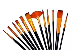 ECLET Art Brush Set for Artists, Painting Brushes Set of 12 Professional Round Pointed Tip Nylon Hair Artist Acrylic Paint Brush for Acrylic/Water Colour/Oil Painting Item 43
