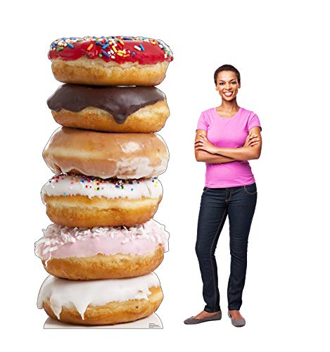 Image of Cardboard People Doughnut Stack Life Size Cardboard Cutout Standup