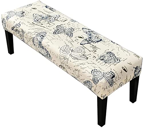 RTSFKFS Printing Rectangle Bench Cushion Cover Indoor Bench Seat Protector Cushion Slipcovers Chair Cover For Dining Room Stretch Bench Slipcover Living Room, Bedroom, Kitchen