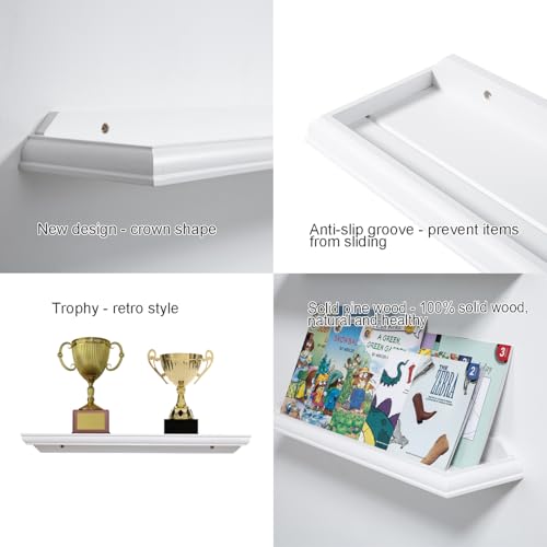 Floating-Shelves-for-Wall-Decor-Set-of-2-24-Inch-White-Nursery-Book-Shelves-Bathroom-Shelves-Over-Toilet-Wall-Shelf-for-Books-Plants-Toys-Photo-Frames-Picture-Ledge-Shelf Floating Shelves for Wall Decor Set of 2 24 Inch White Nursery Book Shelves Bathroom Shelves Over Toilet Wall Shelf for Books Plants Toys Photo Frames Picture Ledge Shelf