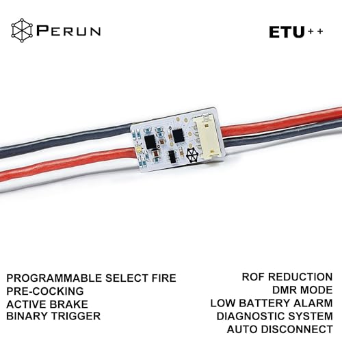 Image of Perun Mosfet Upgrade for AEG Airsoft Rifle V2 Tokyo Marui Gearbox V3, G&G ETU Gearbox, Krytac Kriss Vector, VFC G28 /HK417 Gearboxes, and HPA Systems - Programmable Fire Modes, Precocking, DMR Mode