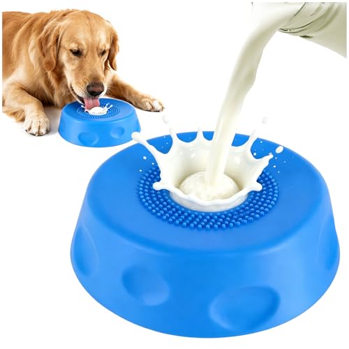 Dog Licking Bowl with Ball Medium Slow Feeder Dog Bowl Dog Basic Bowls Rolling Lick Feeder for Dog Spillproof Ball In Dog Slow Feeder Bowls for Suitable Enrichment & Calm Feeding for all Breeds of Dog
