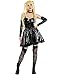 Coskidz Women's Amane Misa Dark Gothic Cosplay Costume Dress with Stockings Misa Amane Black Dress Steampunk Halloween (Black, Large)