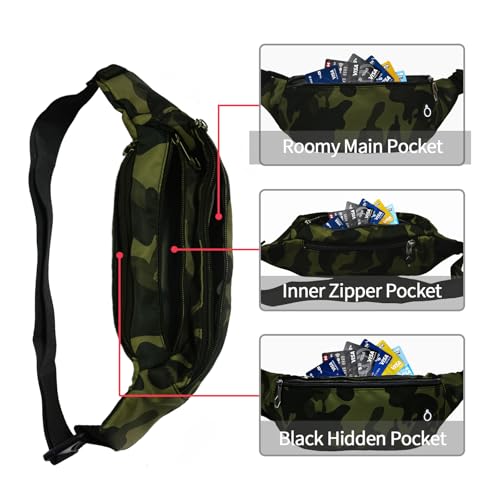 Image of Fanny Packs for Men and Women, Water-Repellent Sports Waist Pack Bag for Travel Hiking Running Hands-free