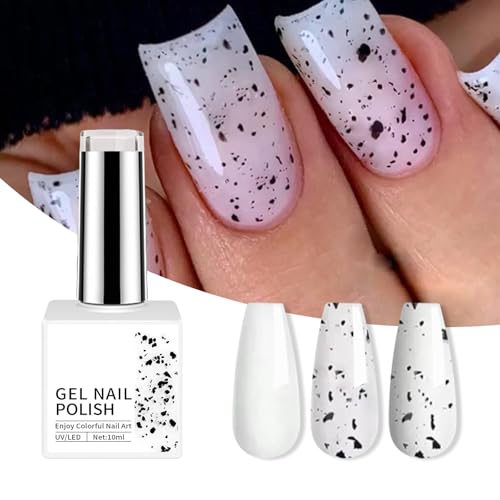 Esmalte de uñas en gel negro con brillo, 1 unidad miniatura 1