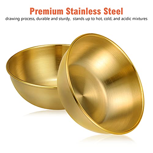 Hemoton 4Pcs Stainless Steel Dip Bowls Round Seasoning Dishes Sushi Dipping Bowl Saucers Bowl Mini Appetizer Plates Seasoning Dish Saucer Plates Gold #TOP5