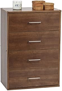 Iris Ohyama, Cabinet with Drawers Handles & Runners / 4-Drawers Wooden Chest, Display & Strage, Moderne Design, Dining Kitchen, Living Room - Chest of Drawer - CCT-9060 - Brown