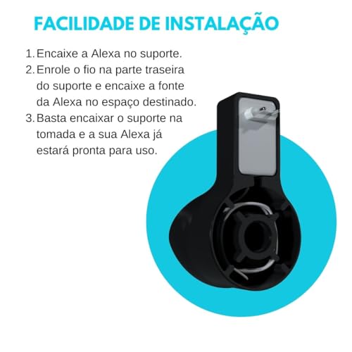 Suporte de Parede para Tomada Compatível com Alexa Echo Pop - ARTBOX3D