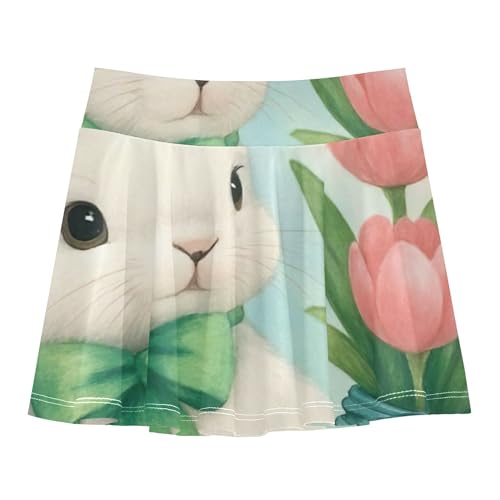 Tennis Skirts Kids Cute Easter Bunny Blue Bird Athletic Shorts Girls Skorts Print Pleated 4t