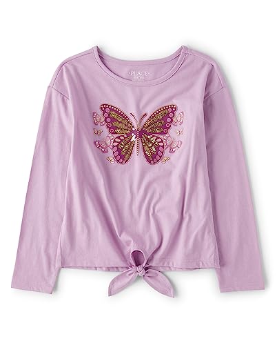 Image of The Children's Place Girls' Long Sleeve Knit Tie Front Top