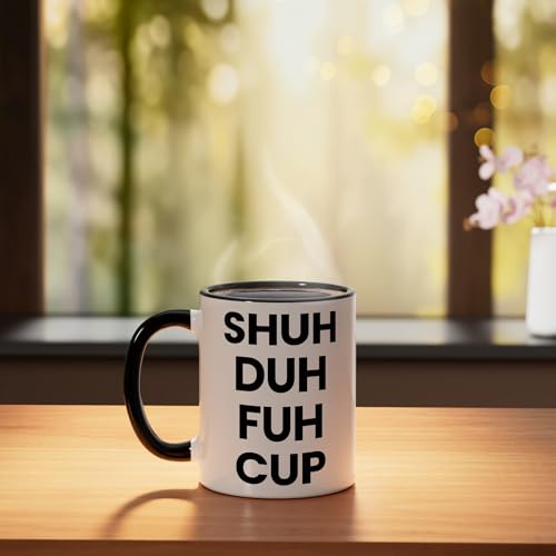 Taza cerámica negra y blanca 11 oz miniatura 3