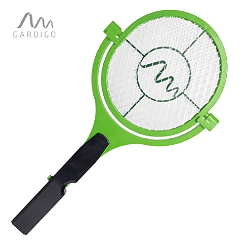 GARDIGO® Fliegenklatsche elektrisch mit 90° schwenkbarem Kopf - 2er Set I Elektrische Fliegenklatsche Stabil I Drehbarer Kopf I Einfaches Fangen an Decken, Fenstern und Wänden I Insektenvernichter