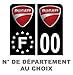 HADEXIA Pack Moto Autocollant Stickers Plaque d'immatriculation Prenium Ducati Noir - Numéro Personnalisé