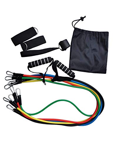 Bestdon 11 Pack Exercise Resistance Bands 5 Stackablet 125Ibs Workout Door Anchor Handles Set Yoga,H Bestdon 11 Pack Exercise Resistance Bands 5 Stackablet 125Ibs Workout Door Anchor Handles Set Yoga,H