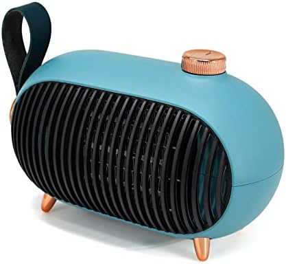 METKIIO Space Heater – Portable Mini Heater for Home and Office – Energy-Efficient Small Space Heater with Overheating Protection – Retro Heater for Bedroom, Camping Tent, RV Trailer,Green