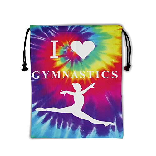 Tie Dye Girl Grip Bag - Love Gymnastics Grip Bags For Gymnasts Girl Exercises Silhouette Gymnastic Bag Rainbow Boho Hippie Gym Pouch Bag Water Resistant String Bag Adjustable For Personal Equipment #TOP15