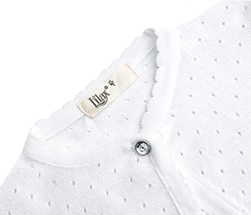 Lilax Baby Girls' Knit Long Sleeve One Button Closure Bolero Shrug3