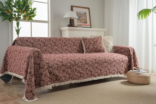 Housse de canapé avec pompon rouge 09 lavable et facile à installer