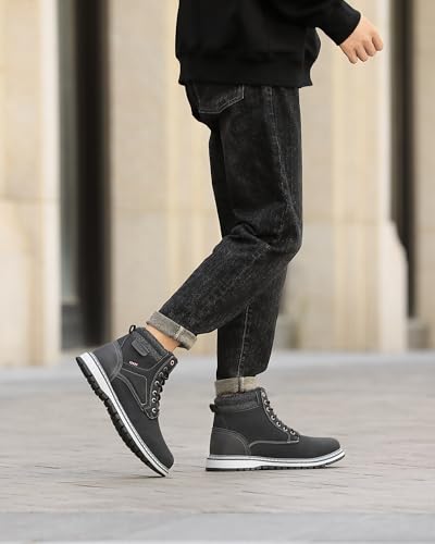 Mens Snow Boots Warm Winter Boots Non Slip Fur Lined Outdoor Shoes 6