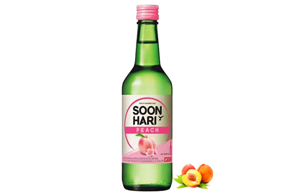 Korean Soon Hari Peach, Beverage Drinks Mixer 375ml/12.7 Fl.oz - (Pack of 1)
