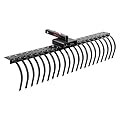 VEVOR Tow Behind Landscape Rake, 60" Tow Dethatcher with 21 Steel Coil Tines, Lawn Dethatcher Rake Attaches to 48" or 60" Toolbars and 3-Point Suspension Systems, for Leaves, Pine Needles, and Grass