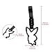 Q1-TECH, JDM Tsurikawa Ring Japanese Subway Train Bus Car Handle BUNNY Shaped Handle Hand Strap Rear Front Bumper Warning Rings Drift Charm Drift Bosozoku Car Accessory (Black/Black)