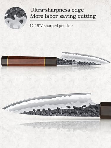 Image of HOSHANHO Paring Knife 3.75 Inch Peeling knife, Razor Sharp Japanese High Carbon Steel Small Kitchen Knife, Hand Forged Fruit Knives for Peeling & Coring with Ergonomic Handle