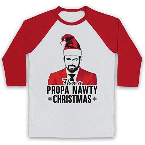 T-Shirt Baseball Retro Cockney Geezer East Essex Dyer | Look Nawty Christmas 3/4 Manches