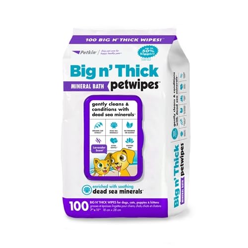 Petkin Petwipes Big n Thick Extra Large Pet Wipes for Dogs and Cats Cleans Face, Ears, Body and Eye Area Super Convenient, Ideal for Home Or Travel-18 X 28 Cm (B09PLBVQCR) Amazon Price History, Amazon Price Tracker
