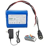 KBT 12V 2400mAh Rechargeable Li-ion Battery, Bare Leads Wire Replacement Battery Pack with Charger Compatible with 12V Devices RC Car, Boat, Robot, DIY, LED Light Strip, CCTV Camera